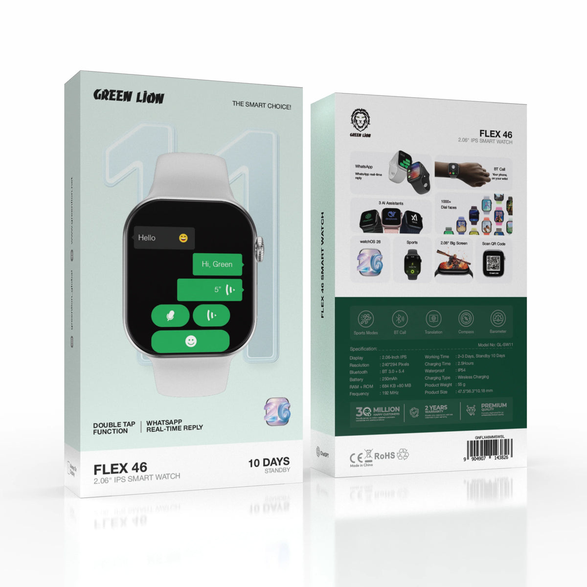Green Lion Flex 46-2.06''IPS Smart Watch - Silver – image 4