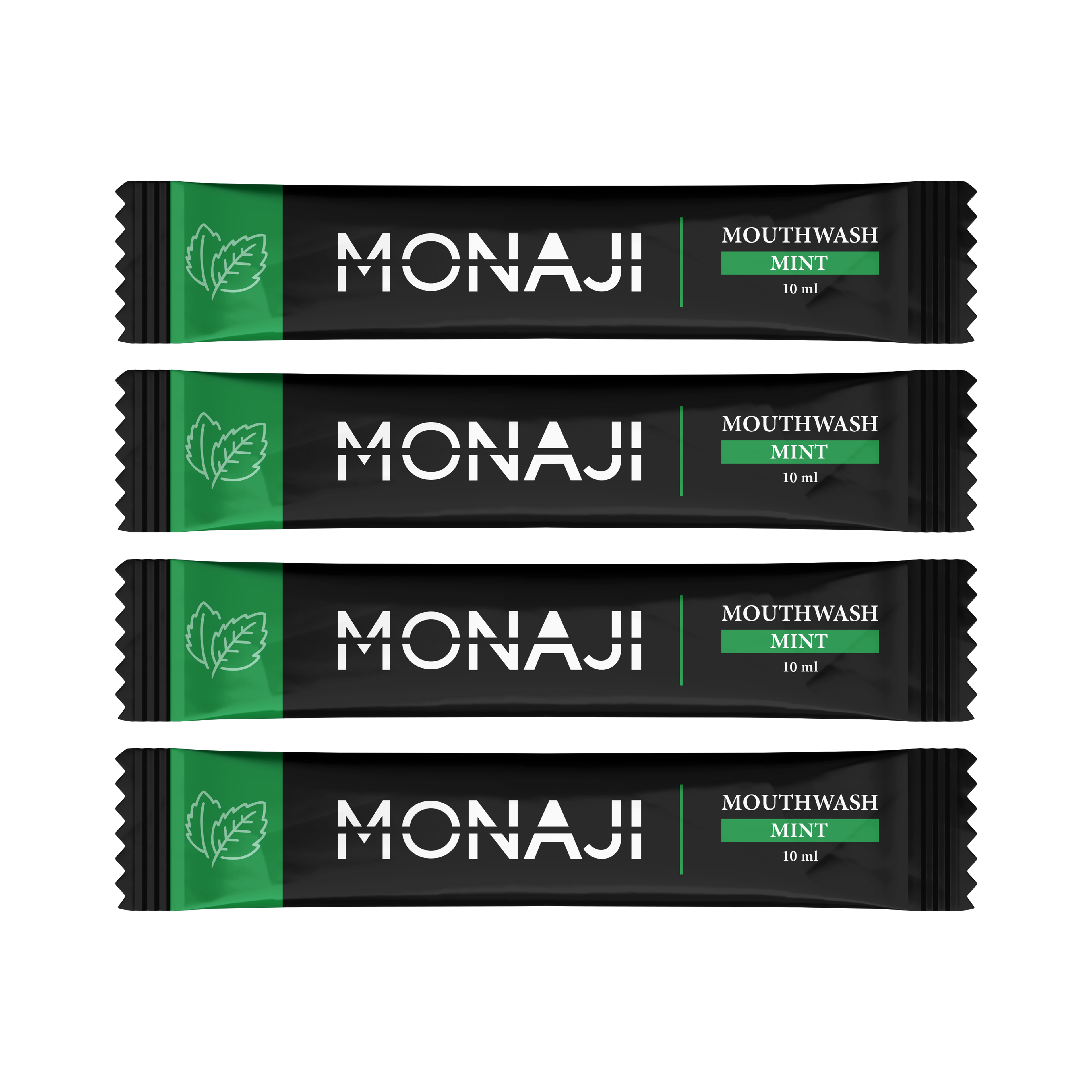 غسول فم Monaji للجيب - أكياس 10 مل | علبة 10 أكياس