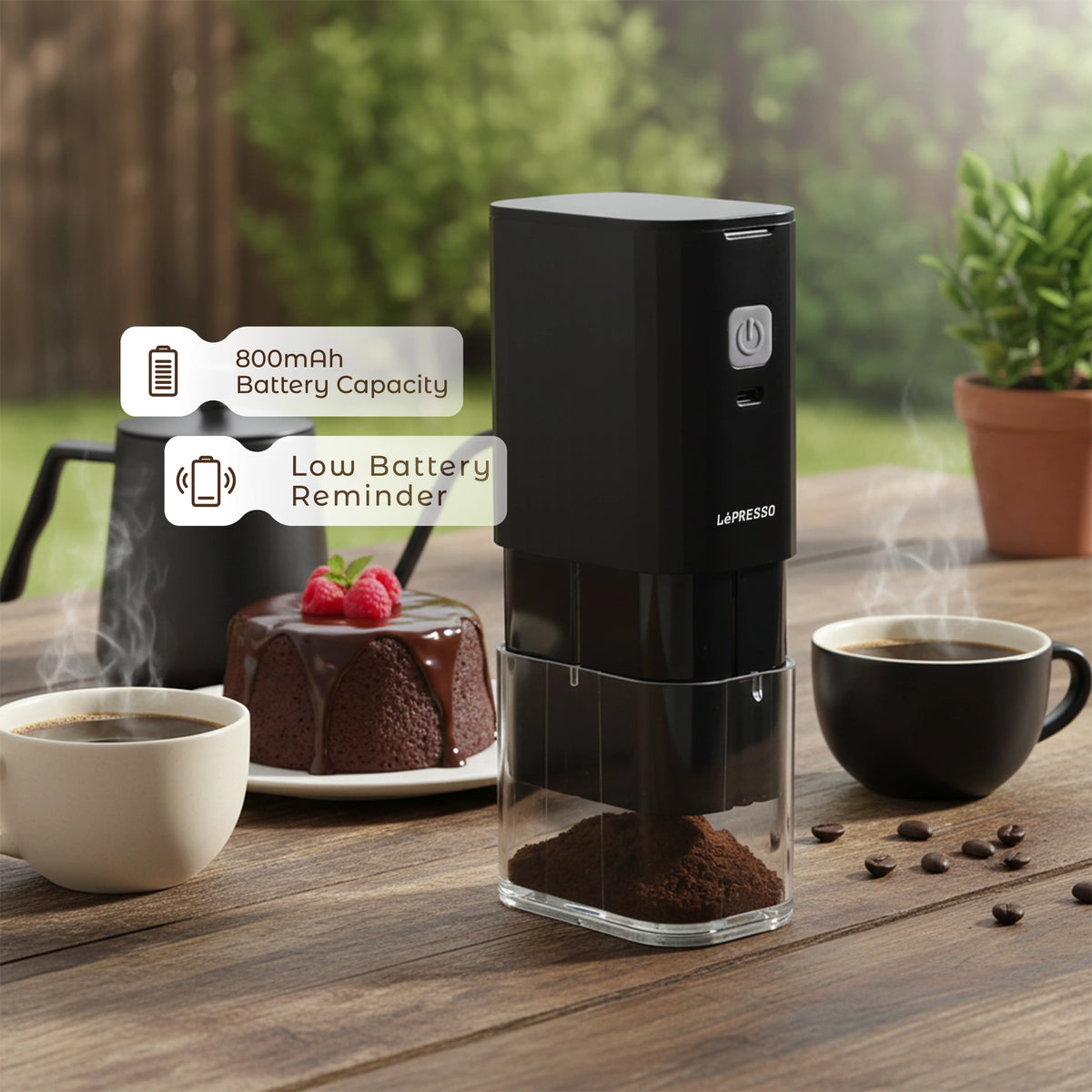 LePresso Jetgrind Rechargeable Coffee Grinder Black – image 3
