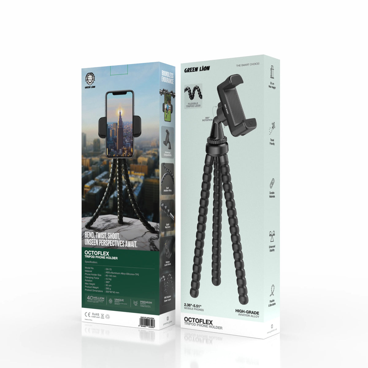 Green Lion Octoflex Tripod Phone Holder Black – image 4
