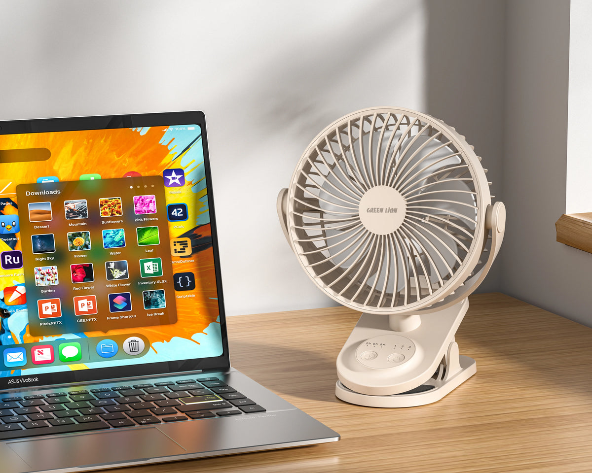 Green Lion Clip-On Portable Fan - White – image 6