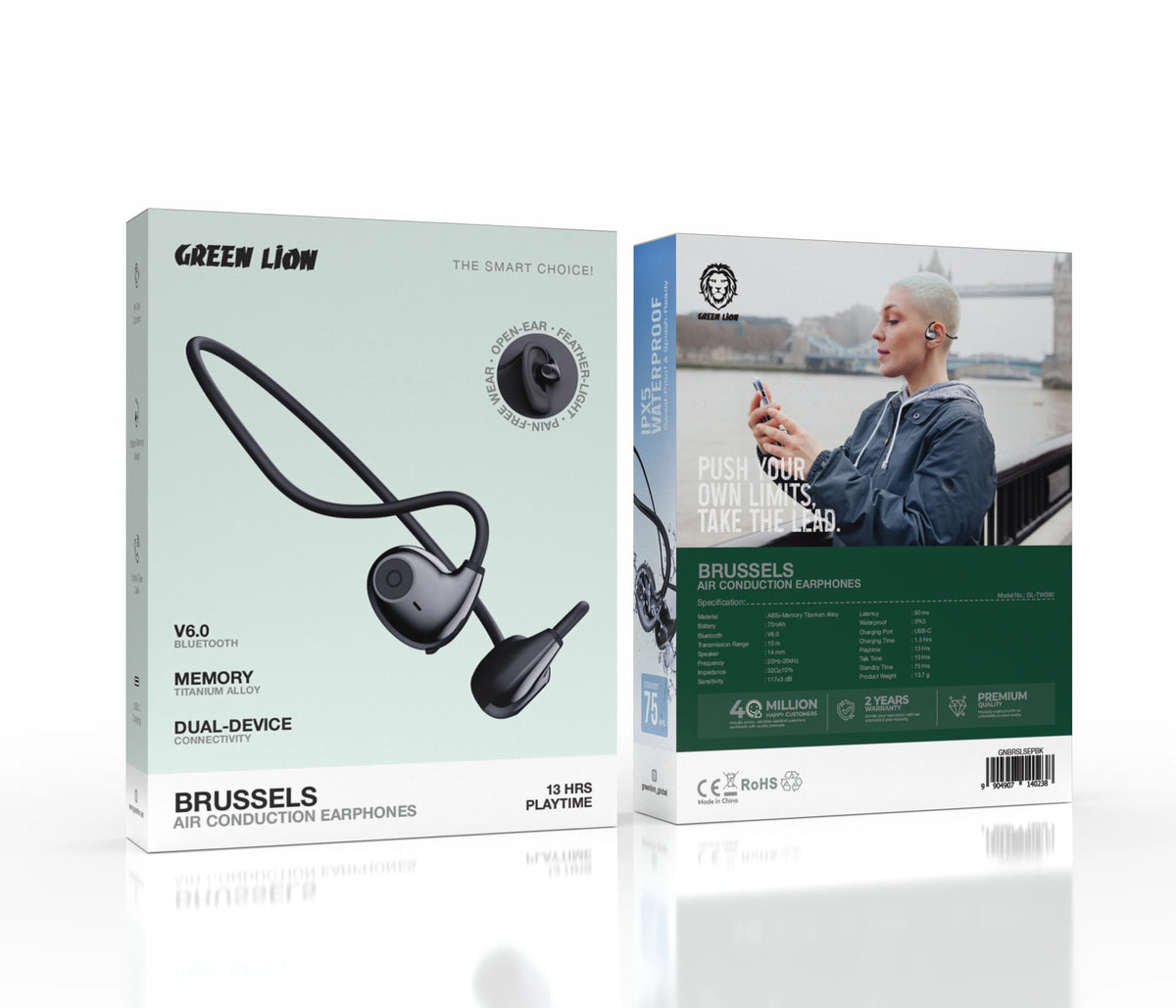 Green Lion Brussels Air Conduction Earphones Black – image 6