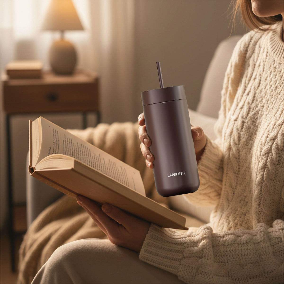 LePresso Trio Tumbler 3 in 1 Lid Tumbler - Brown – image 5