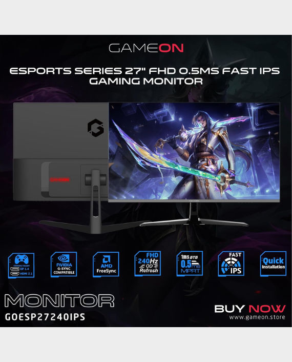 شاشة الألعاب من سلسلة GAMEON Esport مقاس 27 بوصة، GOESP27240IPS - صورة 4