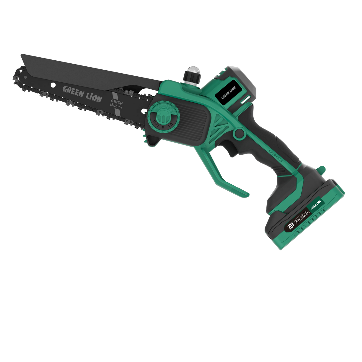 Green Lion GES-6 Cordless Electric Chainsaw 6''Bar 20 V 2.0 Ah Battery – image 7
