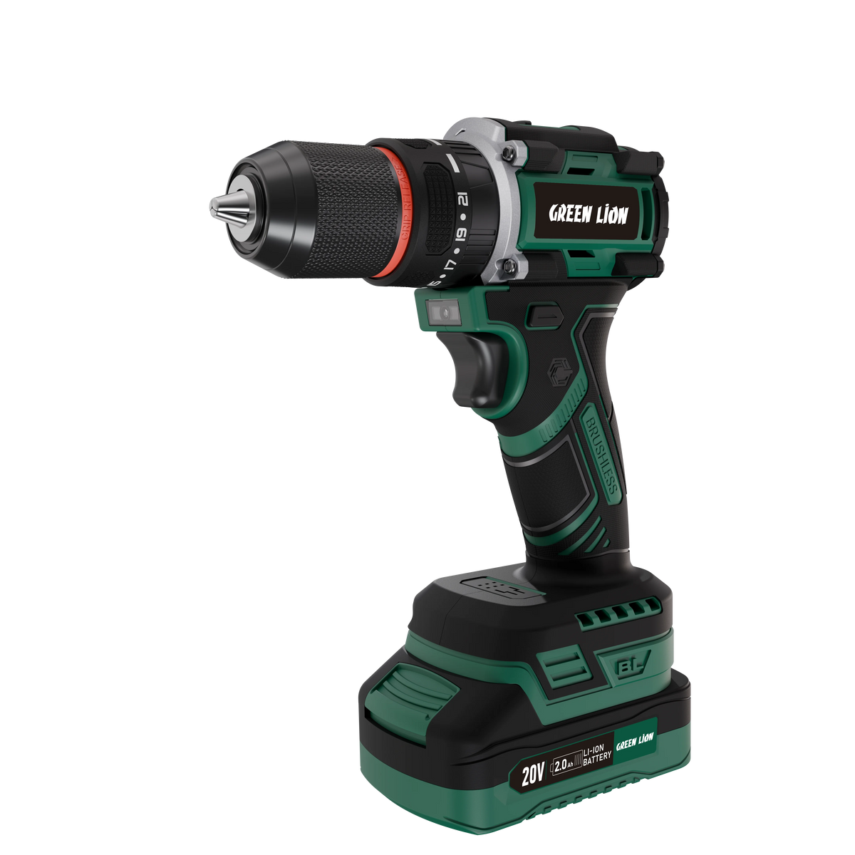 Green Lion GD-14 Power Pro Cordless Hammer Drill 20 V 2.0 Ah Battery – image 4
