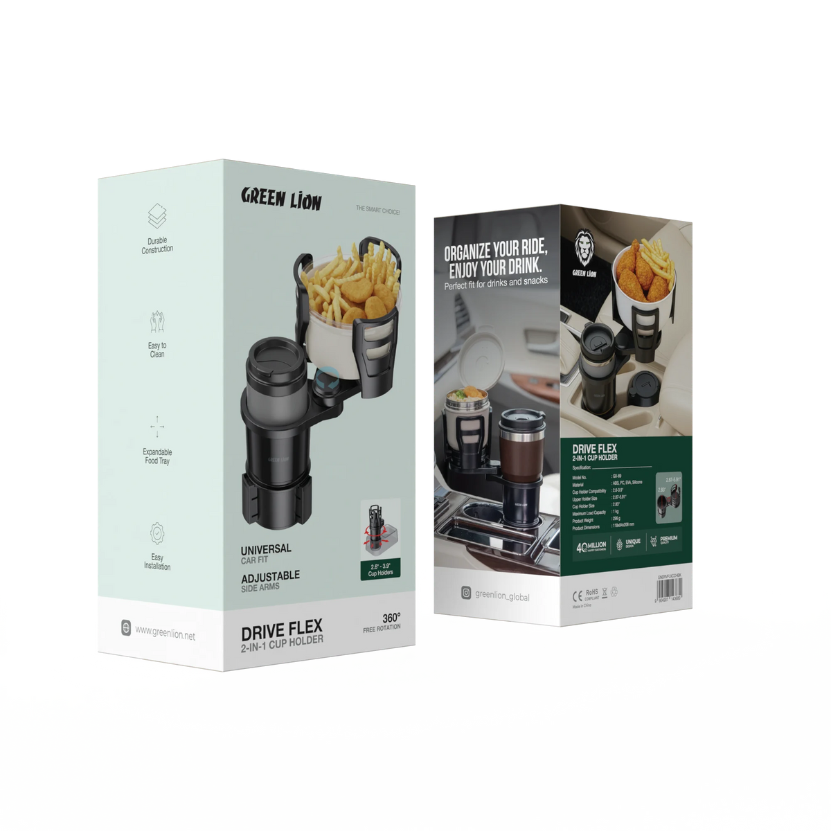 Green Lion Drive Flex 2 in 1 Cup Holder Black – image 12