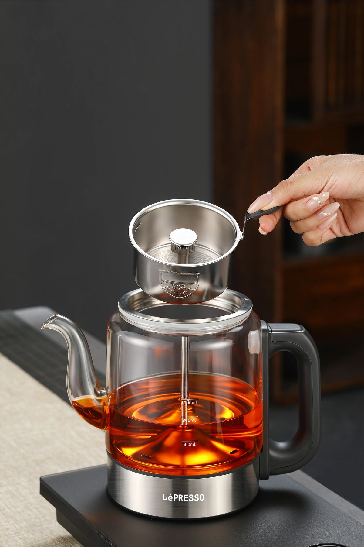LePresso Aurabrew Tea Brewer and Water Boiler with Interactive Panel Gray – image 5