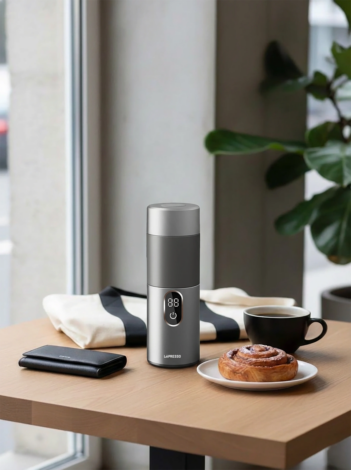 LePresso Mokarise Electric Moka Maker with One Touch Operation Silver – image 3