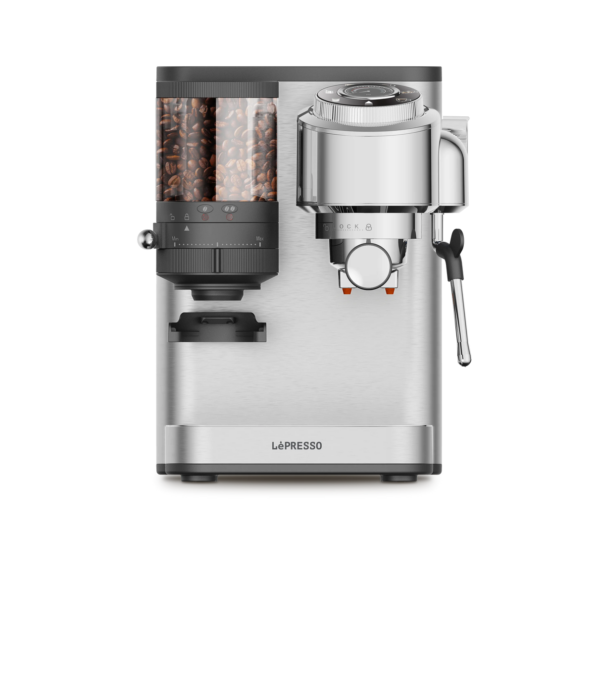 LePresso Ilburrone 20 Bar Italian Pump Coffee Machine with Bean Grinder and Steam Wand Silver – image 10