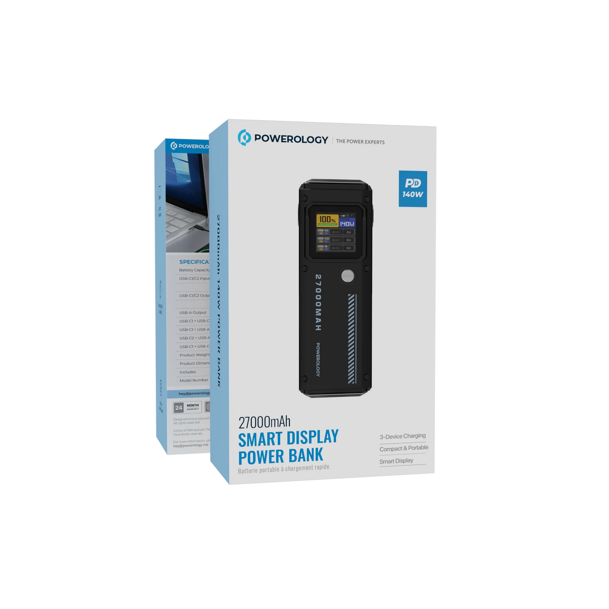 Powerology 27000mAh Smart Display Power Bank Black – image 19