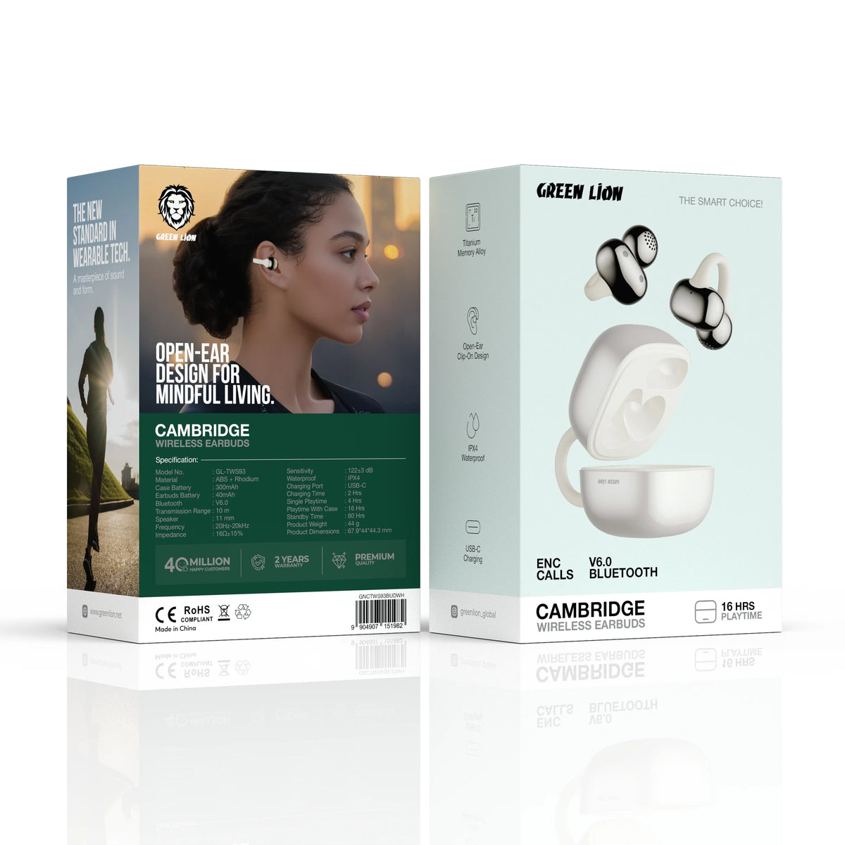 Green Lion Cambridge Wireless Earbuds - White – image 3