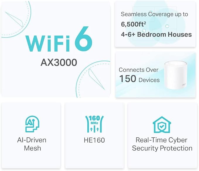 TP-Link Deco X50(3-pack) AX3000Mbps Mesh WiFi 6 System