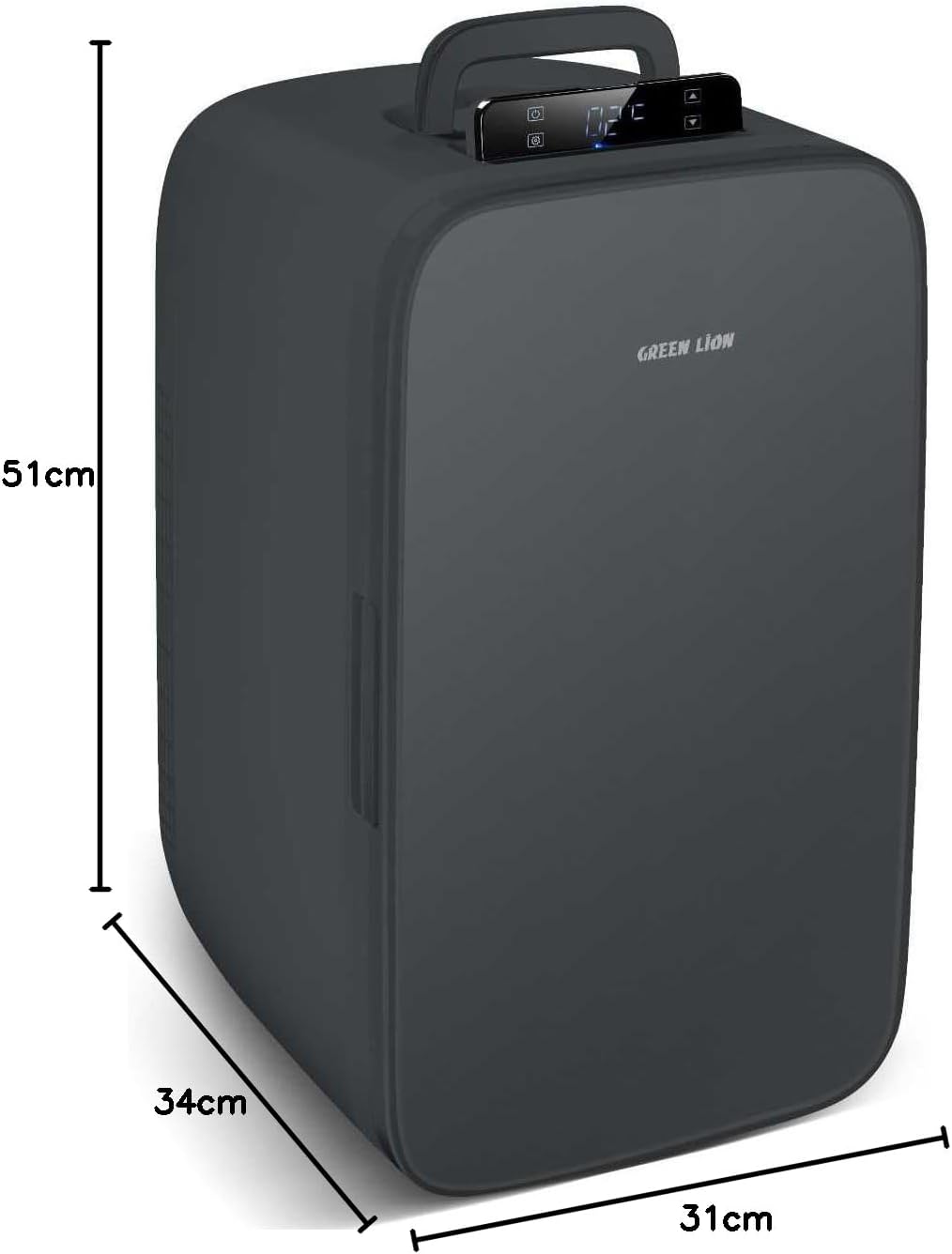 Green Lion Portable Mini Fridge, 22L Capacity, Cooling and Warming Function, AC/DC 65W, Compact and Low Noise Design, Black