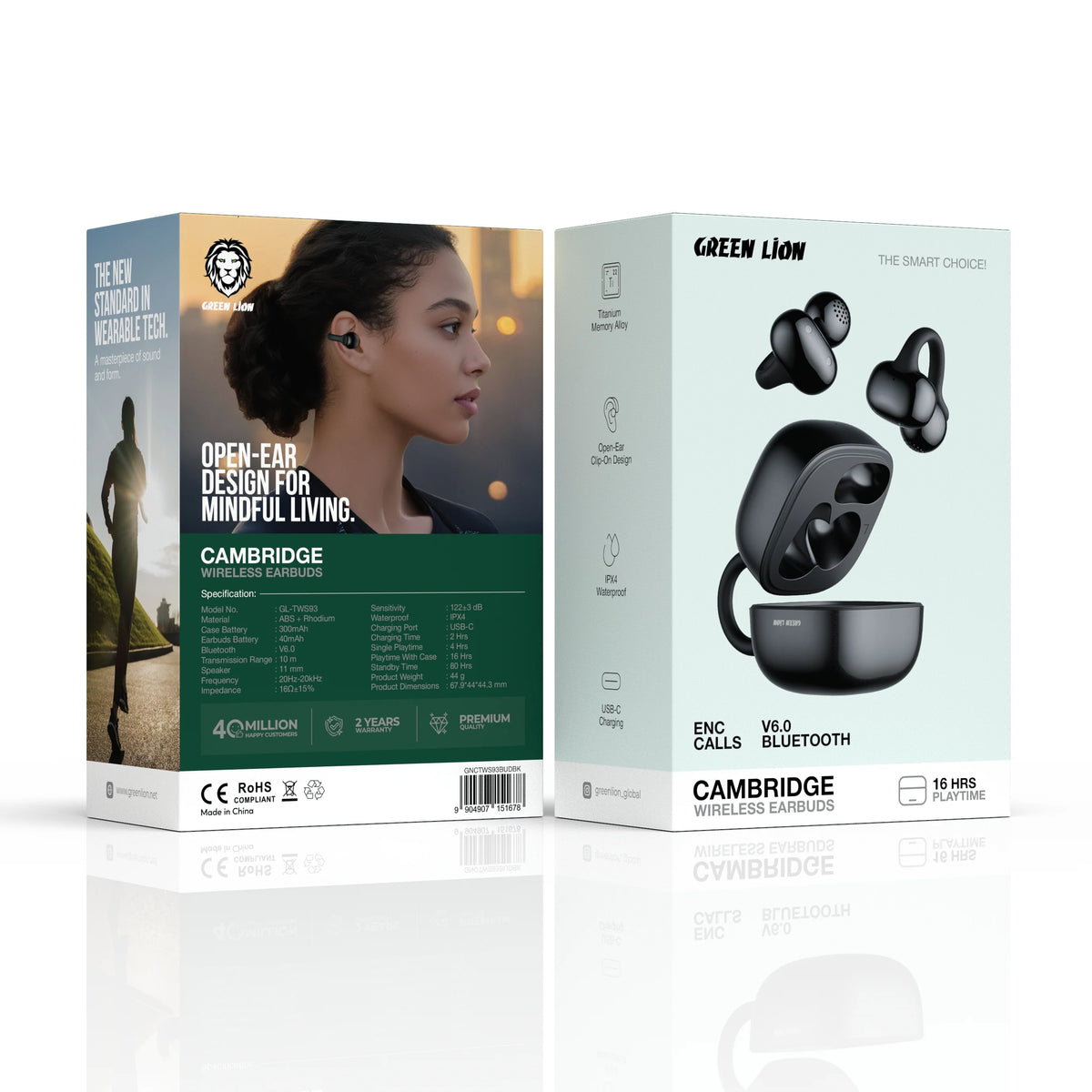 Green Lion Cambridge Wireless Earbuds - Black – image 3