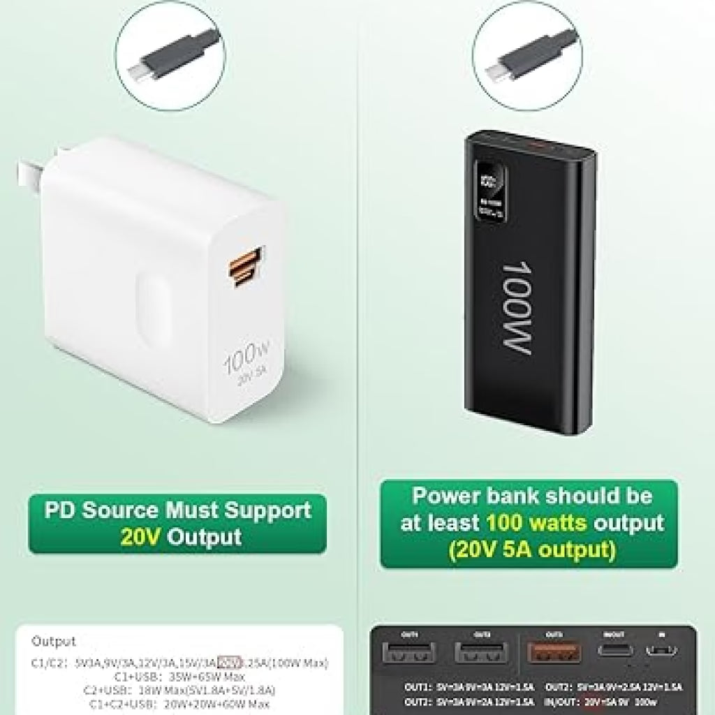 كابل ستارلينك ميني USB-C إلى تيار مستمر 100 واط (5 متر)