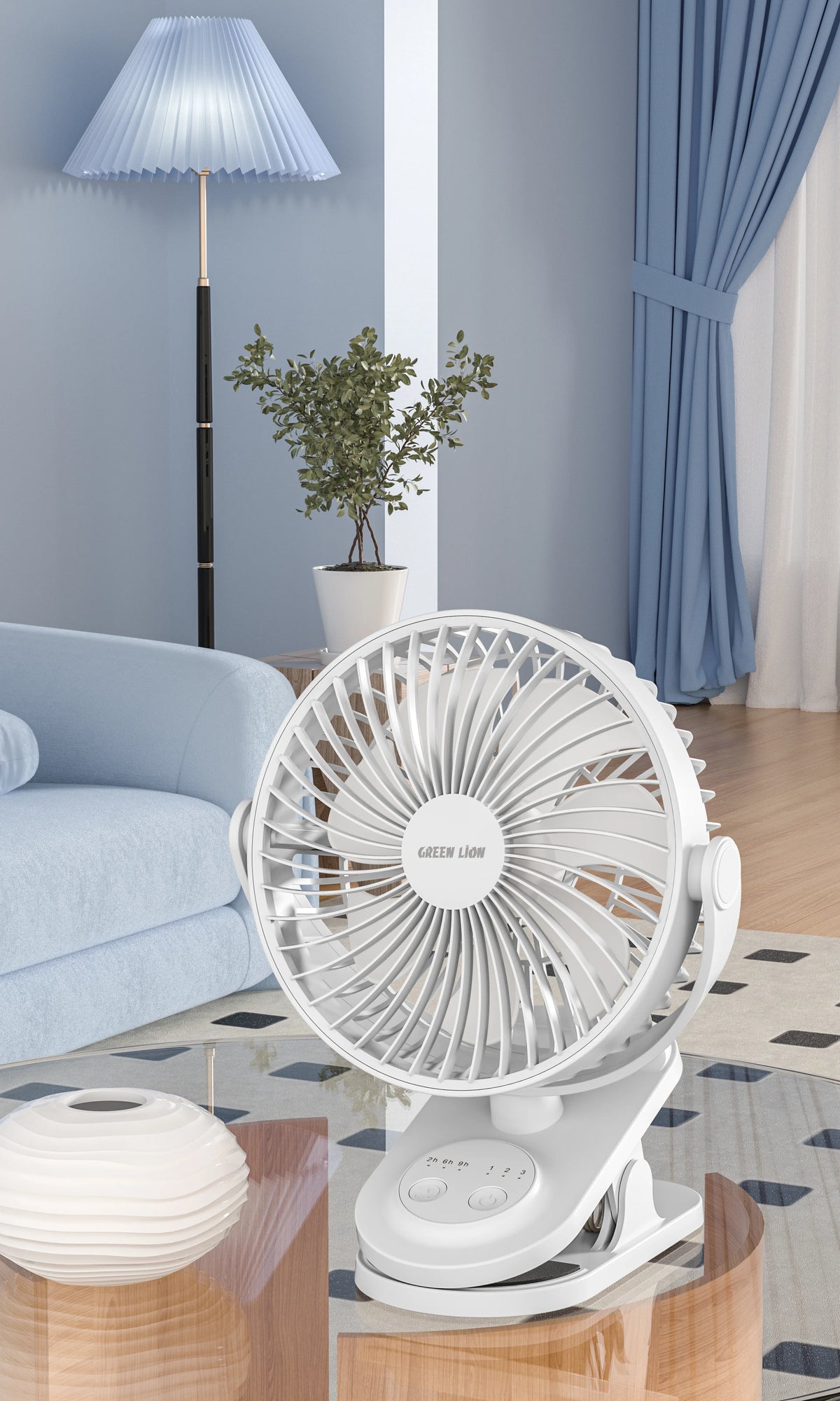 Green Lion Clip-On Portable Fan - White – image 8