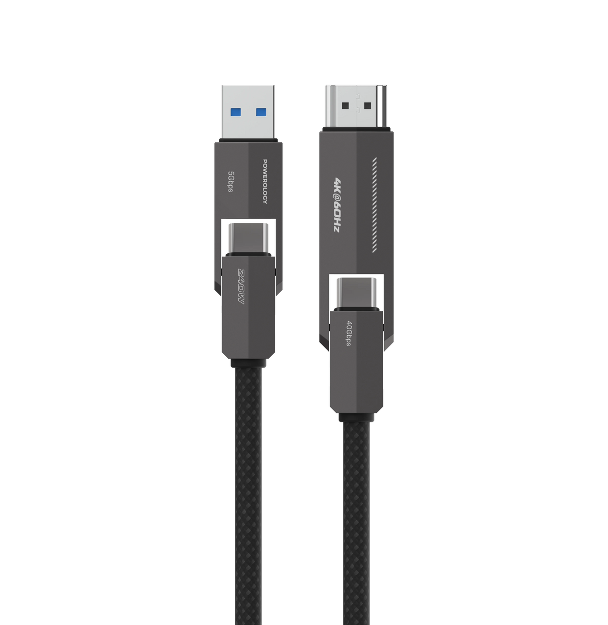 Powerology Vion 4 in 1 Charging Data Transfer Cable Black – image 10