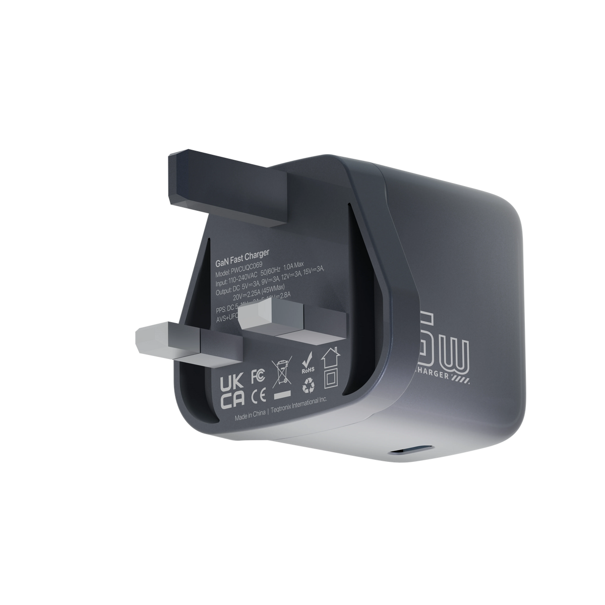Powerology VOLTFLOW 45 W AVS Ga N Wall Charger - Gray – image 9
