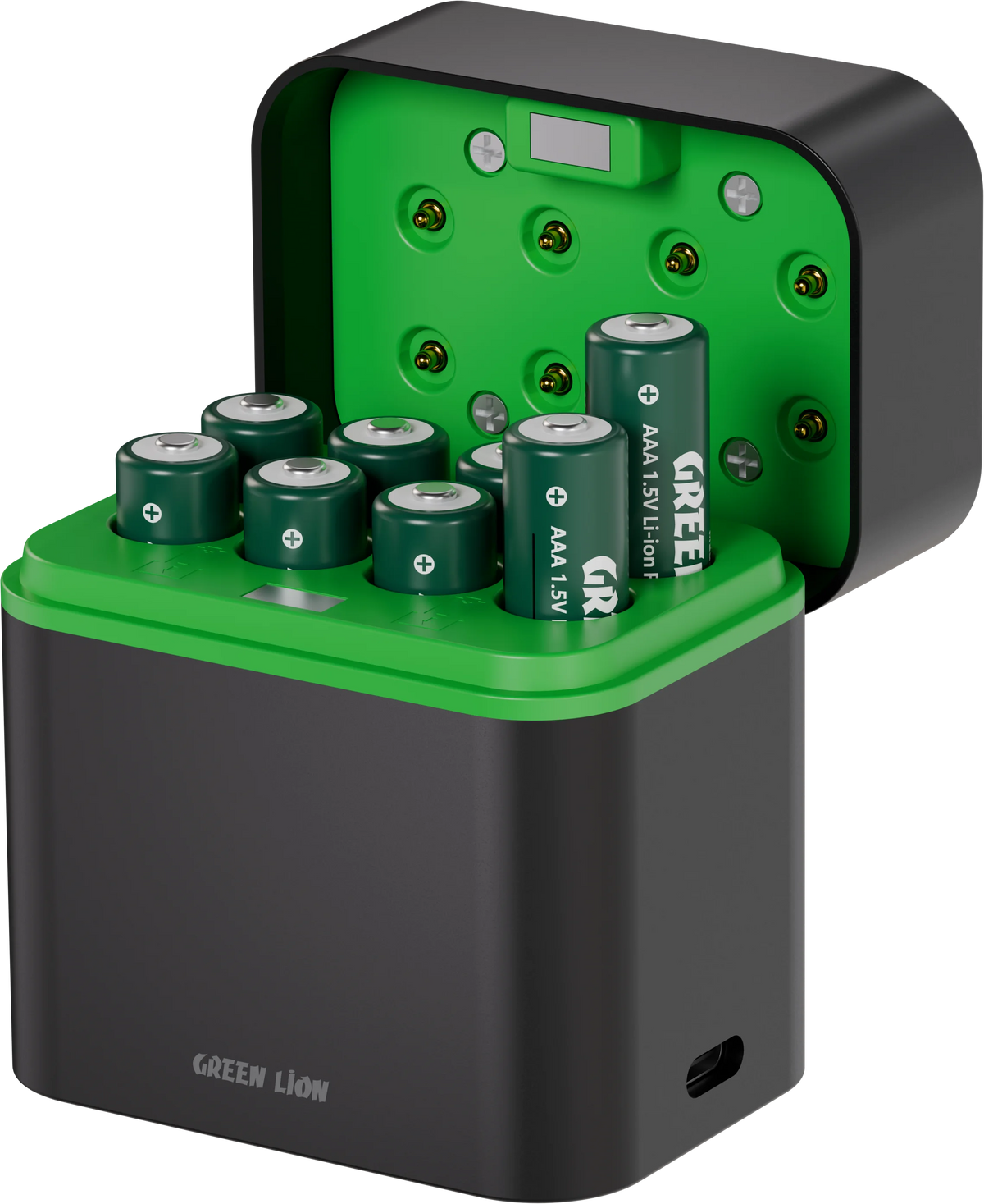 Green Lion Rechargeable 8 Aaa Battery Dock USB C Black – image 5