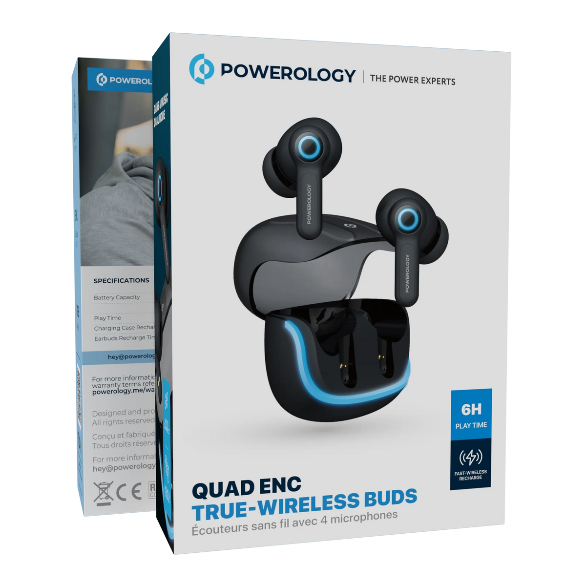 Powerology Quad ENCTrue- Wireless Buds - White – image 8