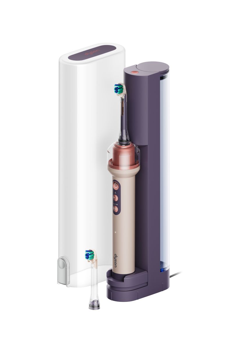 فرشاة الأسنان الكهربائية Dyson CameraJet™ مع خيط مائي — صورة Dyson CameraJet بالوردي السيراميكي