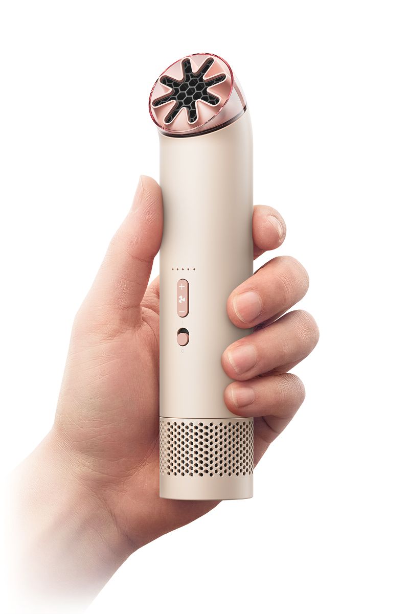 مروحة Dyson HushJet™ Mini Cool المحمولة — Dyson HushJet Mini Cool باللون الحجري والوردي