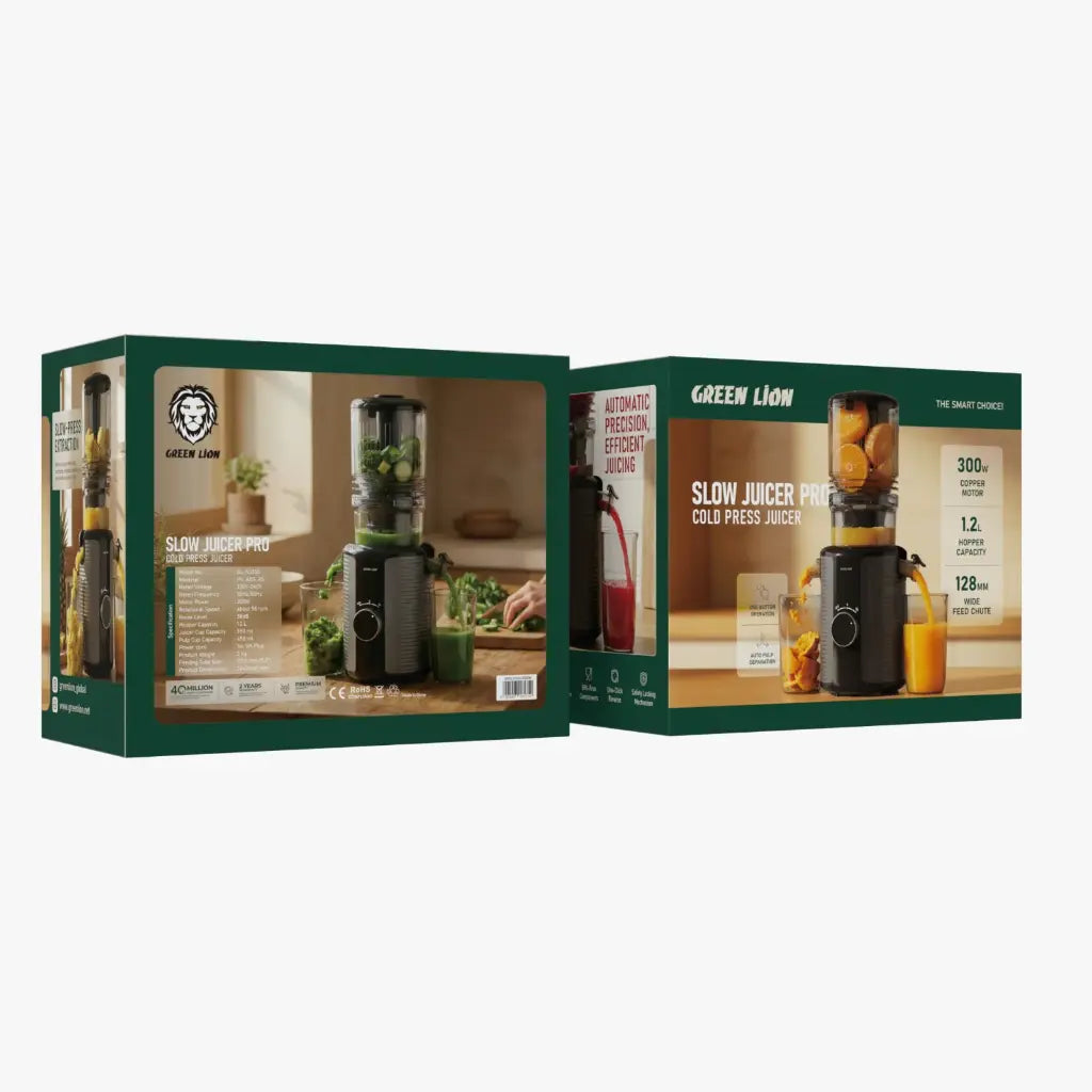 عصارة جرين ليون سلو جوسر برو بالضغط البارد 1.2 لتر – أسود | Green Lion Slow Juicer Pro 1.2L Cold Press - Black | صورة المنتج 4 / Product image 4