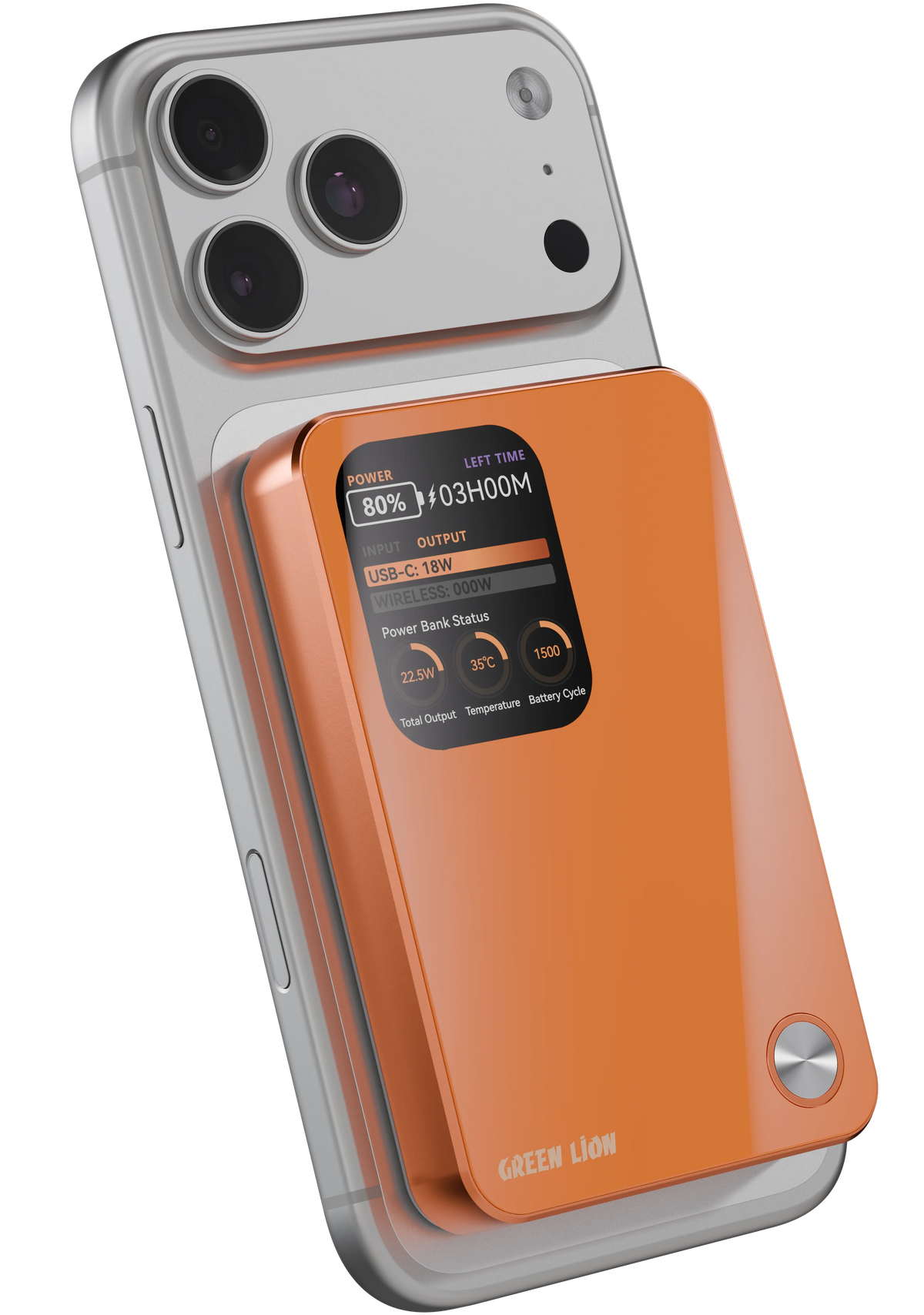 Green Lion G-Mag 3 IN 1 5000 m Ah Power Bank PD 20 W - Orange – image 3