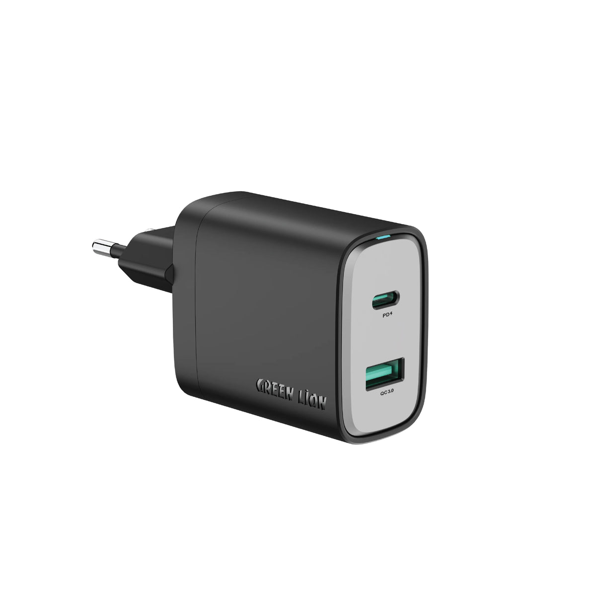 Green Lion Supra 45 WUK Ga NWall Charger USB-A& USB-CPorts - Black