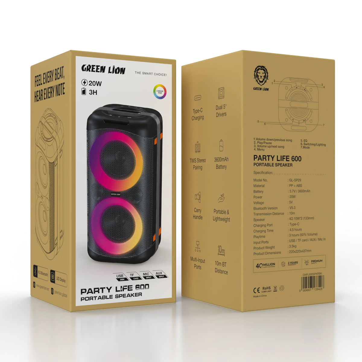 Green Lion Party Life 600 Speaker Black – image 2