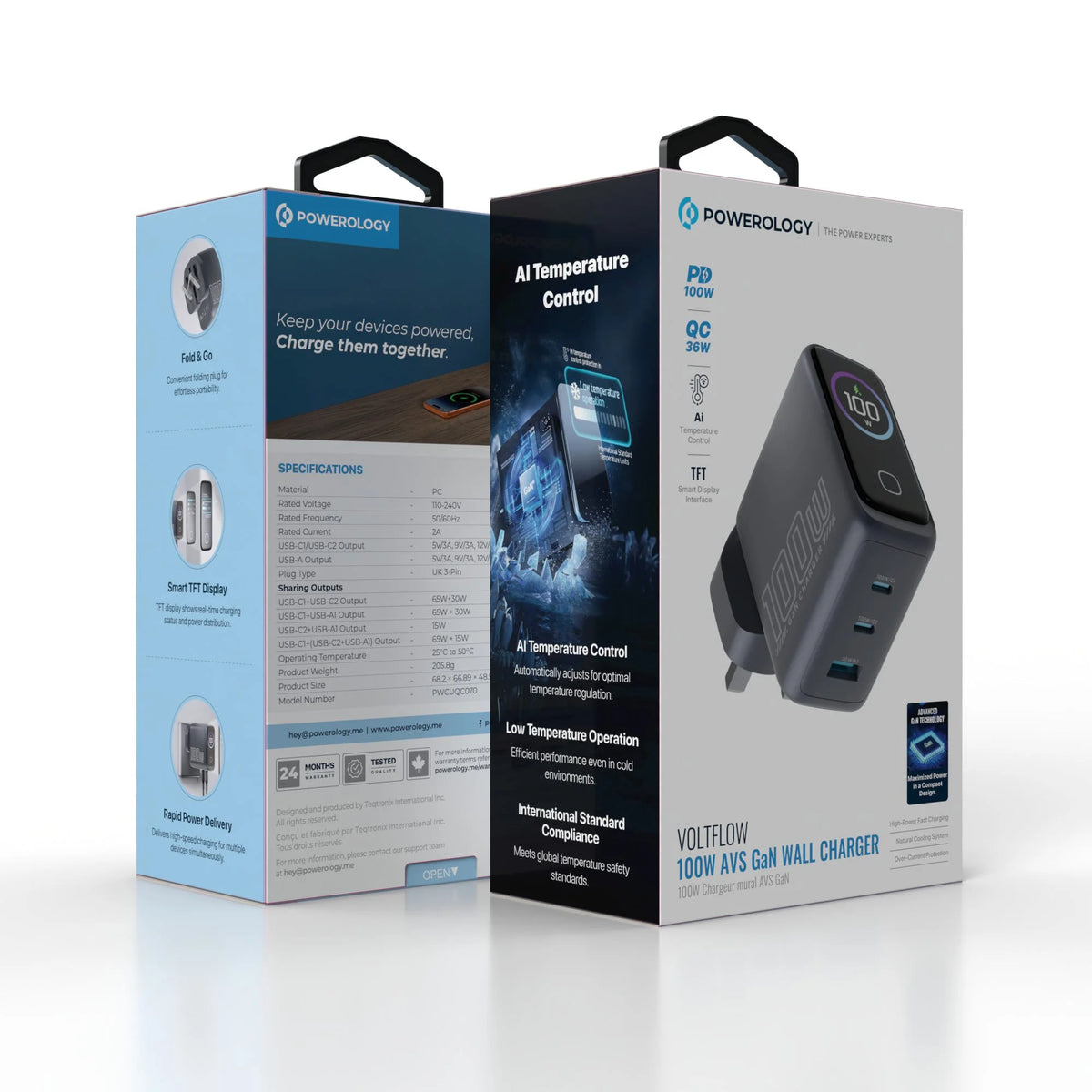 Powerology Voltflow 100w Avs Gan Wall Charger Gray – image 20