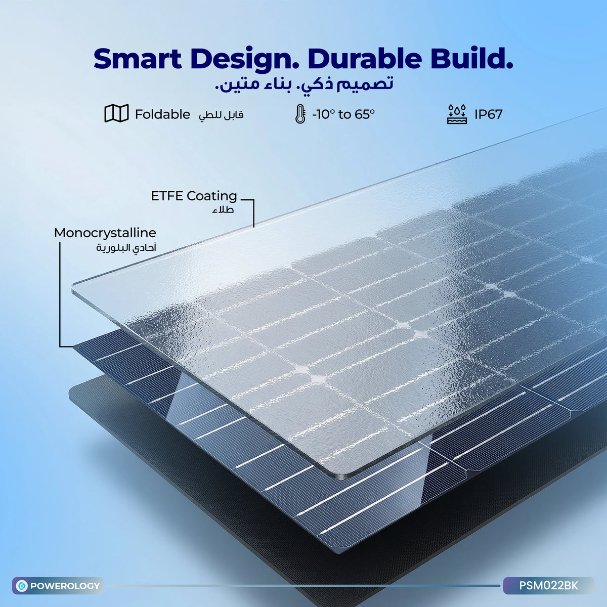 Powerology 200w Monocrystalline Portable Solar Panel Black – image 25
