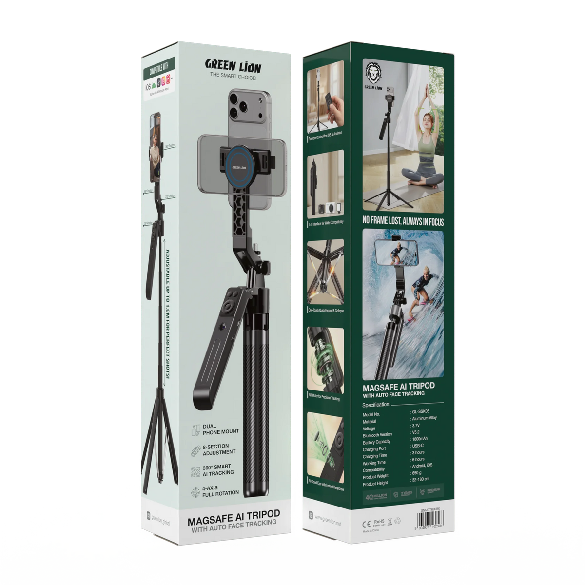 Green Lion MagSafe Ai Tripod with Auto Face Tracking Black – image 2