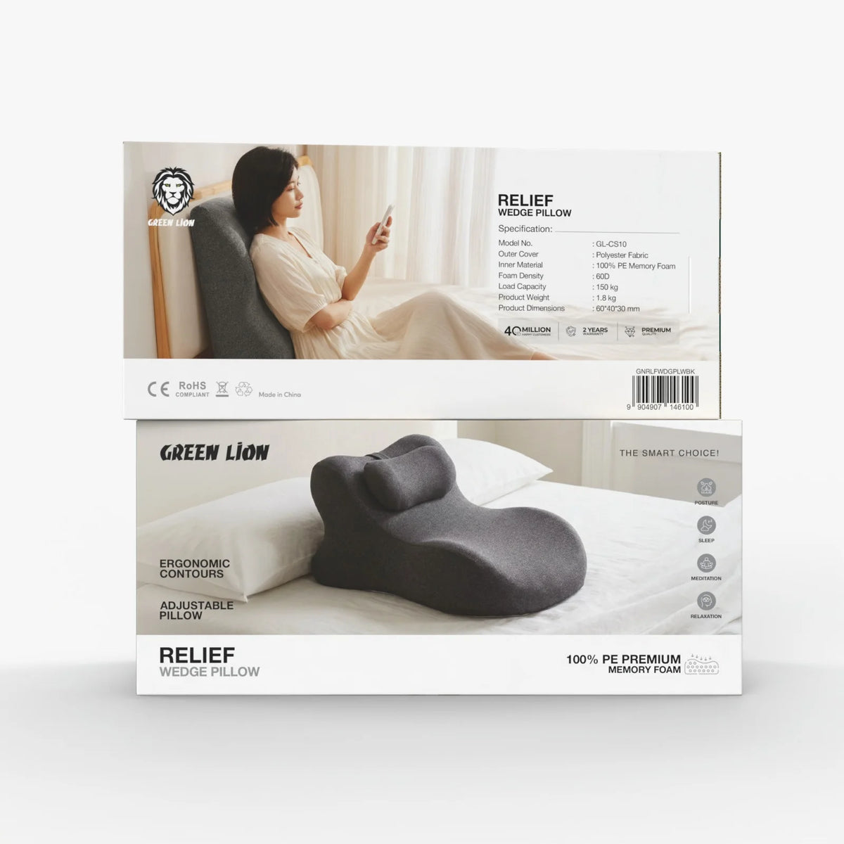 Green Lion Relief Wedge Pillow Black – image 2