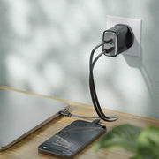 Green Lion Supra 65 WUK Ga NWall Charger USB-A&2 USB-CPorts - Black