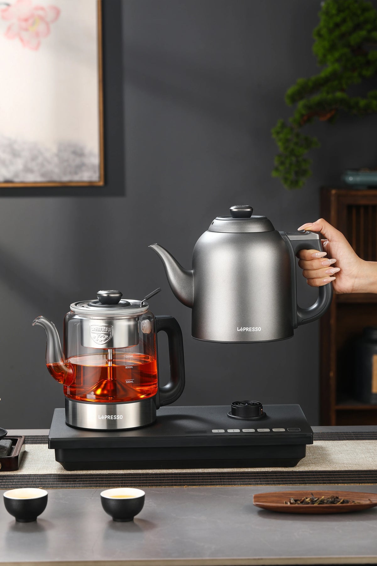 LePresso Aurabrew Tea Brewer and Water Boiler with Interactive Panel Gray – image 8