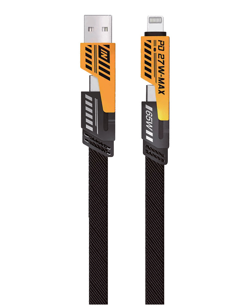 Taktik Transformers Multi-port Charger Cable USB-A - Lightning - Type-C 1.5m