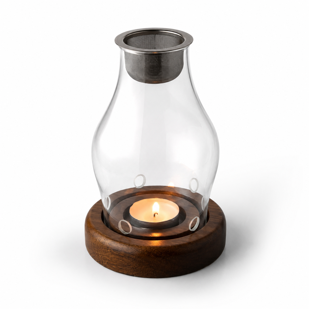 Luxurious Glass Incense Burner - Oud and Bakhour Diffuser with Soft Candlelight