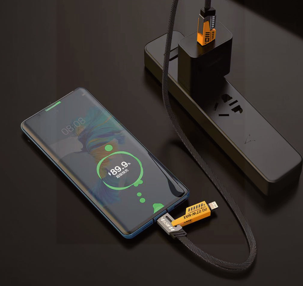 Taktik Transformers Multi-port Charger Cable USB-A - Lightning - Type-C 1.5m