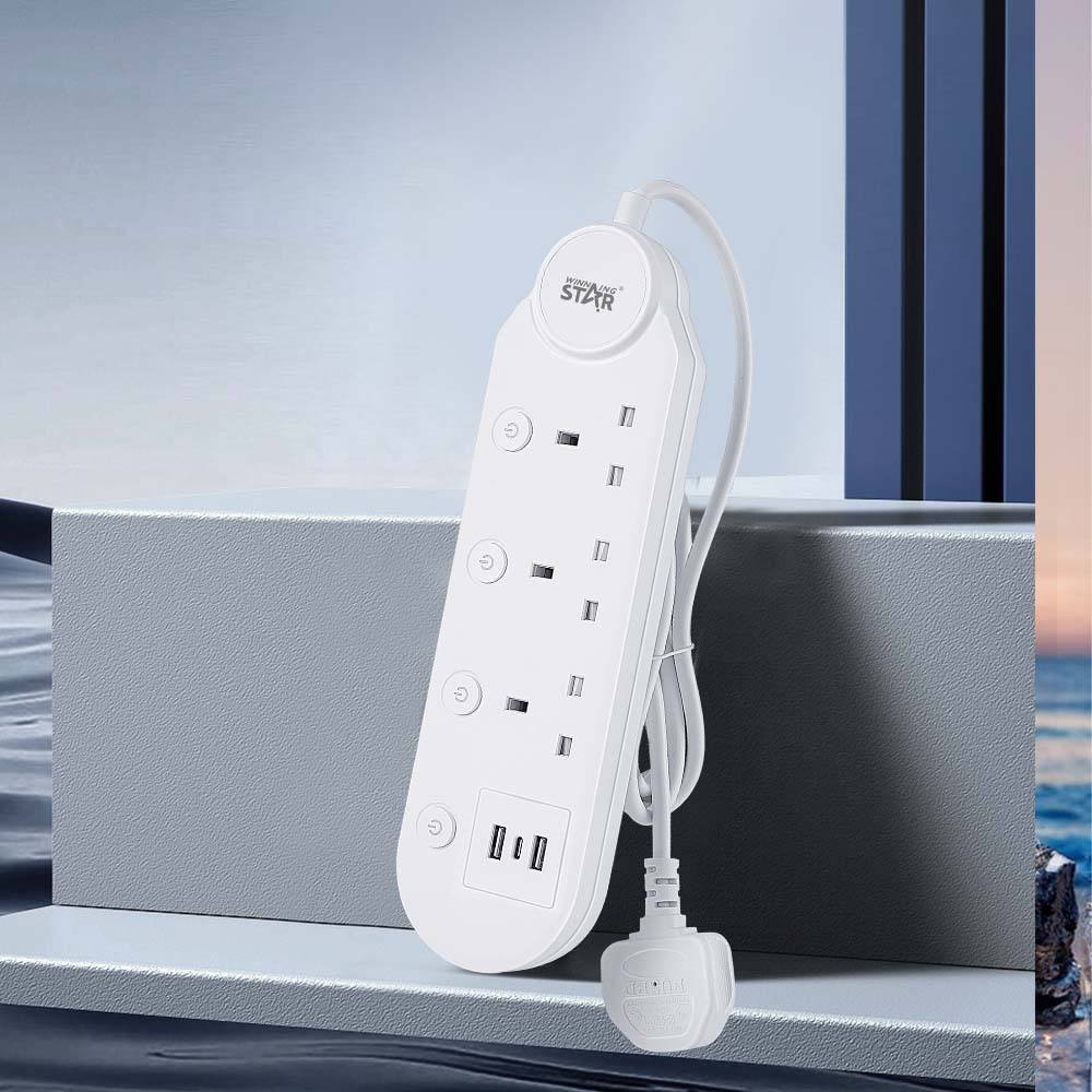 Winning Star Power Strip Extension Socket, 3 Outlets, 2000W, 3m