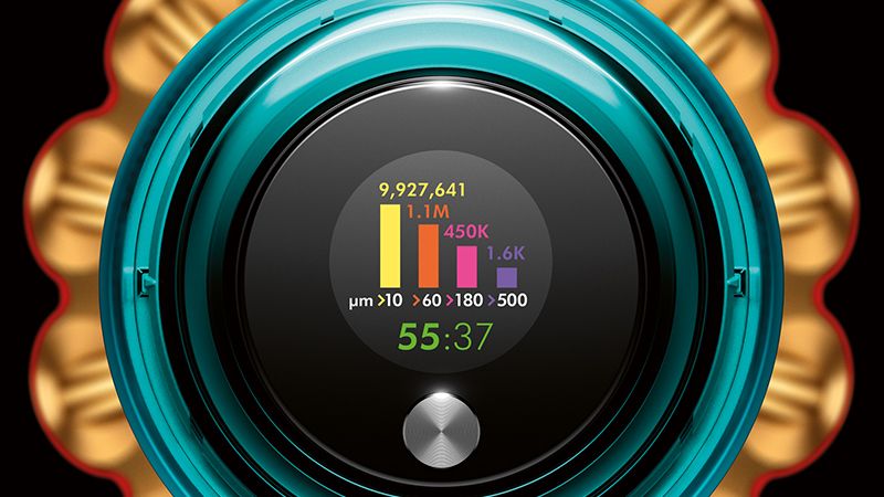 مكنسة Dyson V15 Detect™ Absolute اللاسلكية — تقرير التنظيف على شاشة Dyson V15