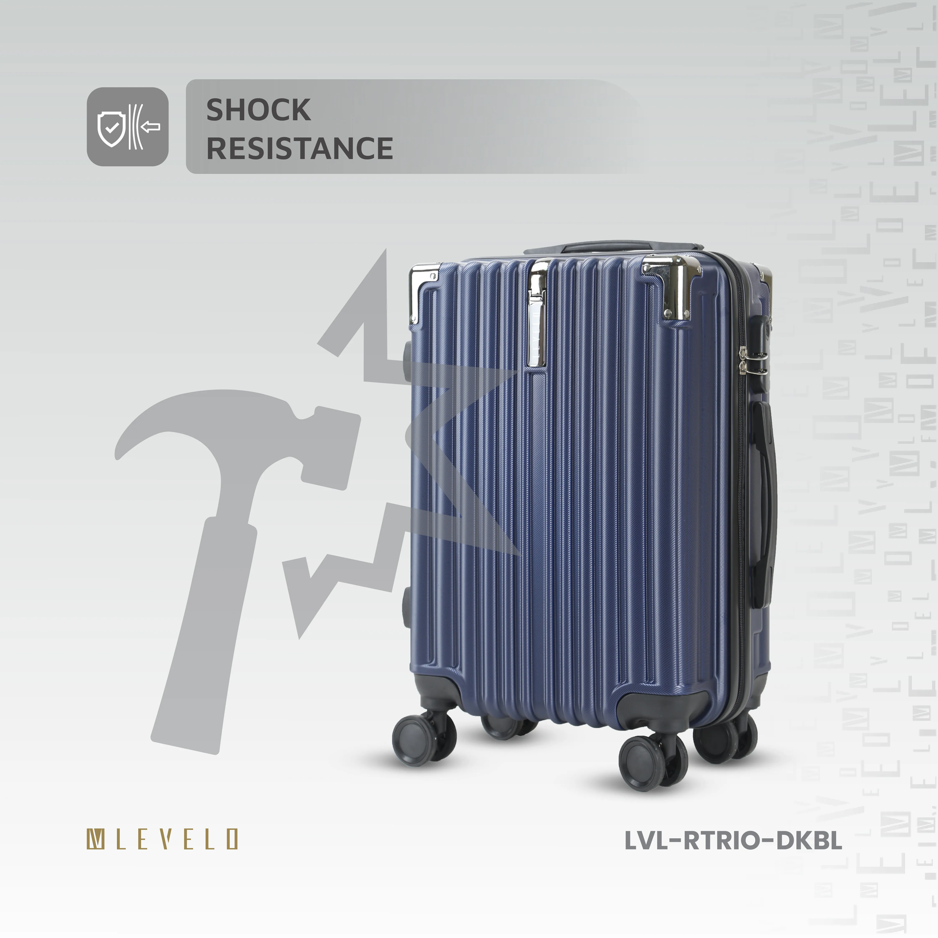 طقم حقائب سفر Levelo RoamTrio ABS – 3 قطع مع ميزان مدمج وقفل رقمي وعجلات مزدوجة