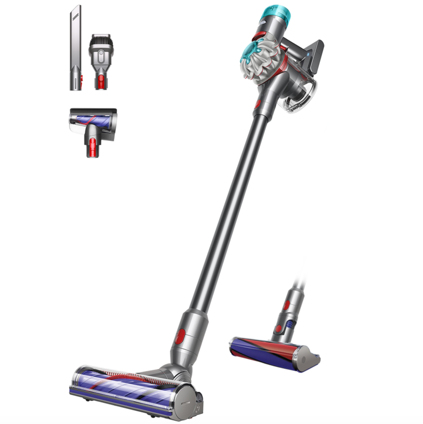 مكنسة كهربائية لاسلكية Dyson V8 Absolute بقوة شفط تصل إلى 110000 دورة في الدقيقة ومدة تشغيل 40 دقيقة وسعة سلة 0.54 لتر