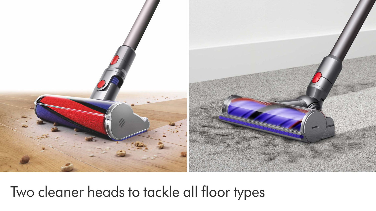 مكنسة كهربائية لاسلكية Dyson V8 Absolute بقوة شفط تصل إلى 110000 دورة في الدقيقة ومدة تشغيل 40 دقيقة وسعة سلة 0.54 لتر