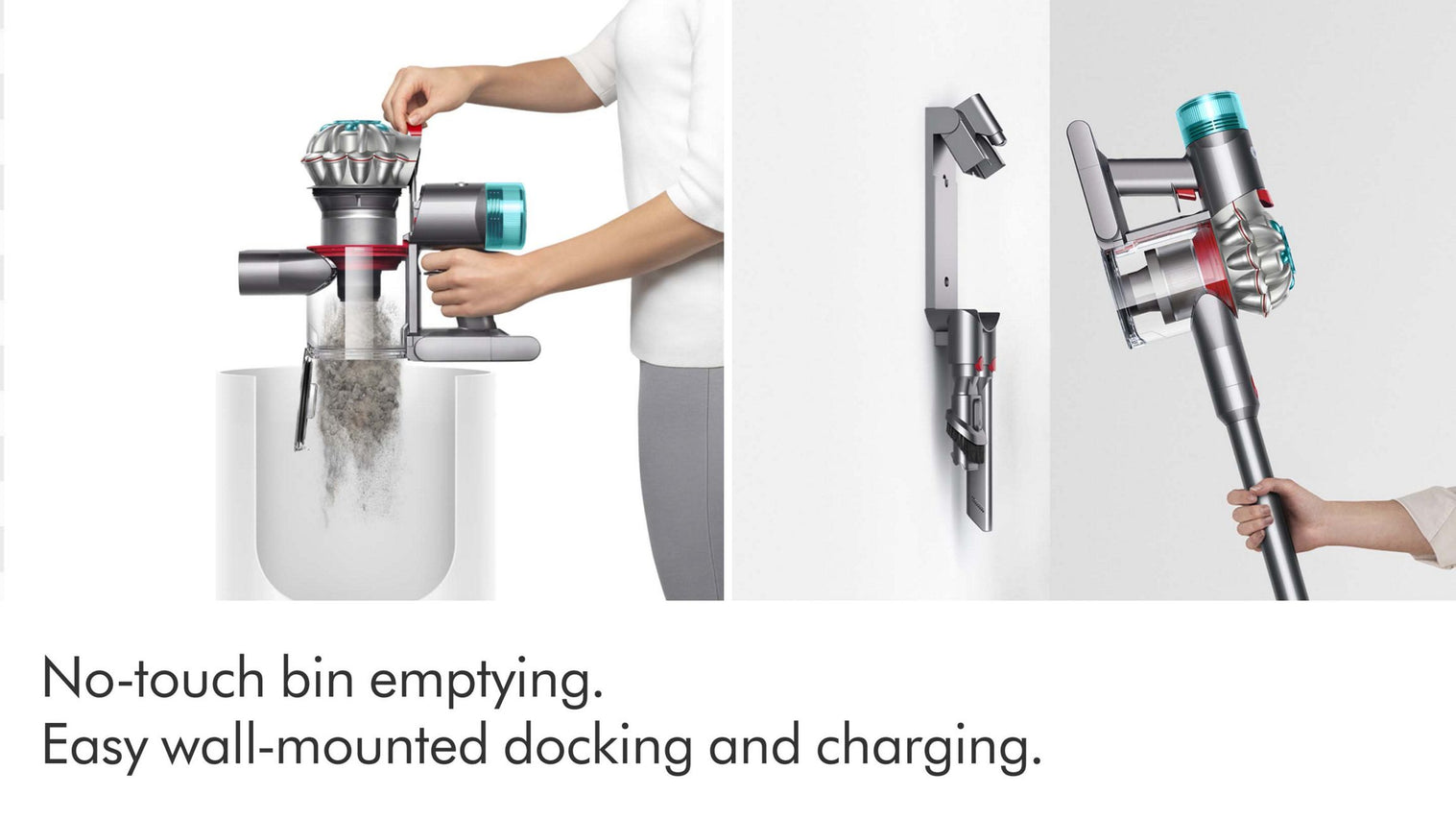 مكنسة كهربائية لاسلكية Dyson V8 Absolute بقوة شفط تصل إلى 110000 دورة في الدقيقة ومدة تشغيل 40 دقيقة وسعة سلة 0.54 لتر