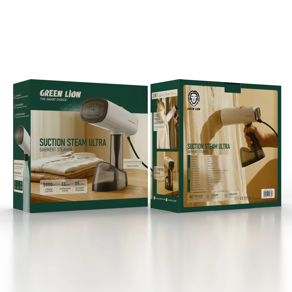 Green Lion Suction Steam Ultra Garment Steamer White – image 2