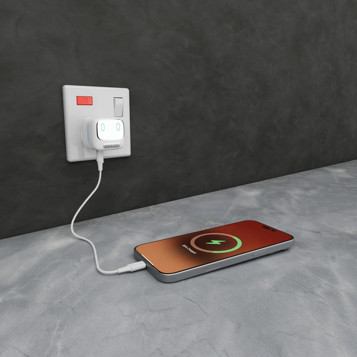 Powerology Lumix Gan Ai Power Charger White – image 5