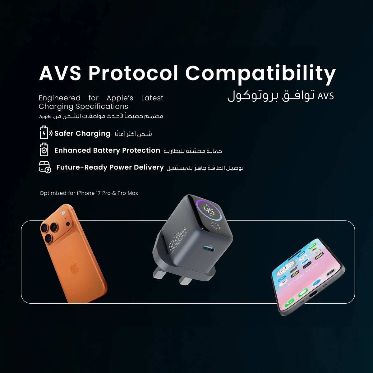 Powerology VOLTFLOW 45 W AVS Ga N Wall Charger with C-CCable - Gray – image 7