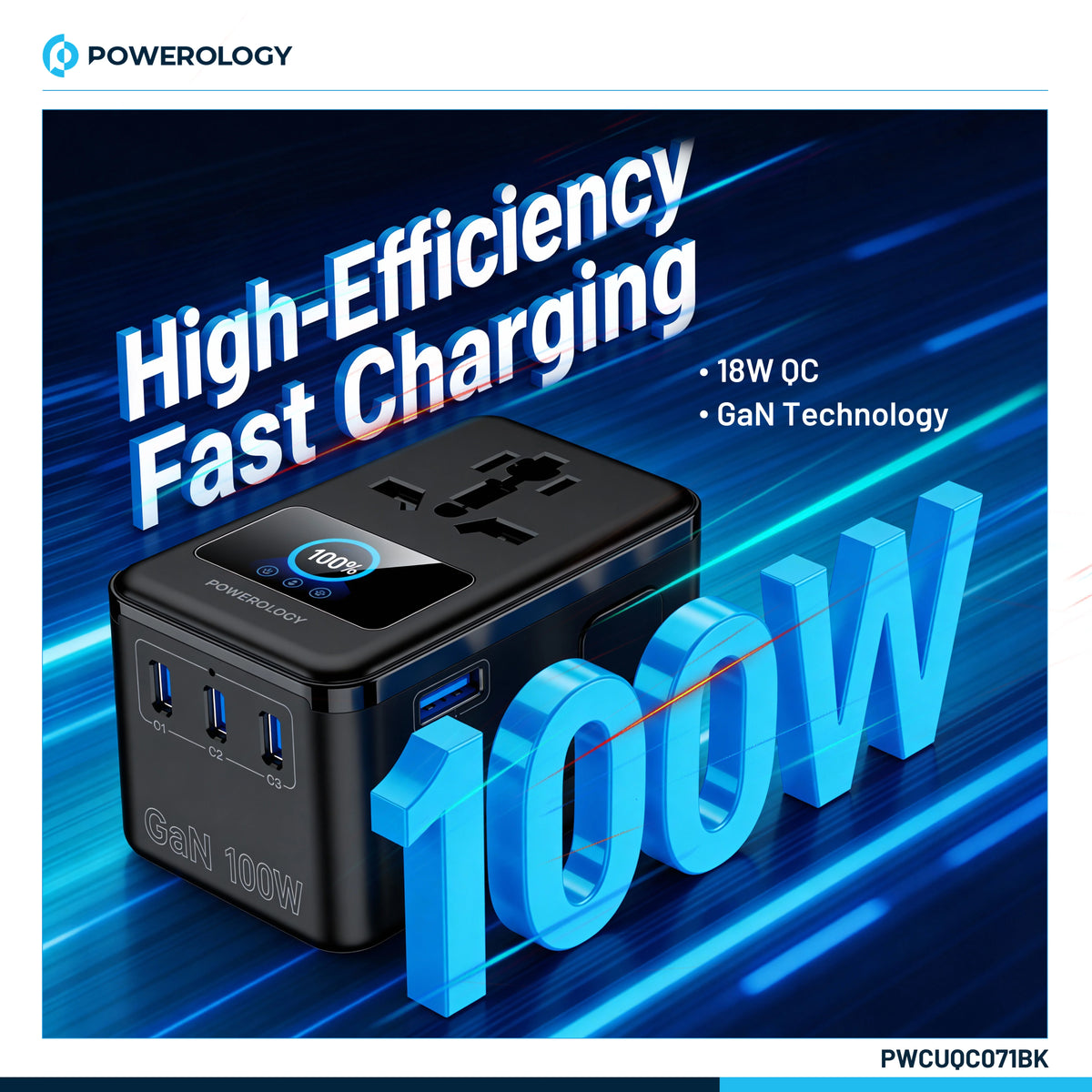 Powerology Voltvoya Gan Travel Adapter Black – image 17